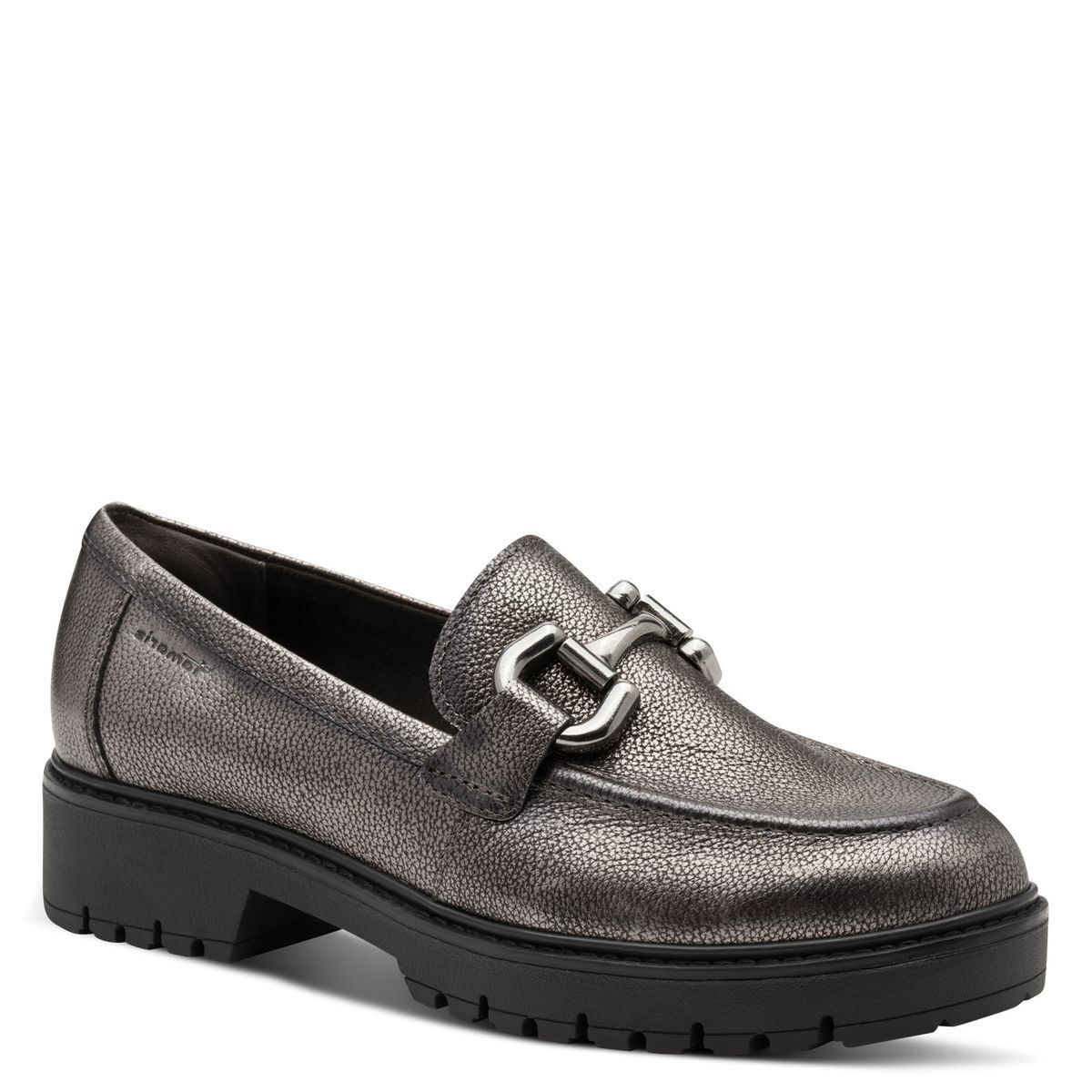 Slipper en cuir multicolore etain, TAMARIS