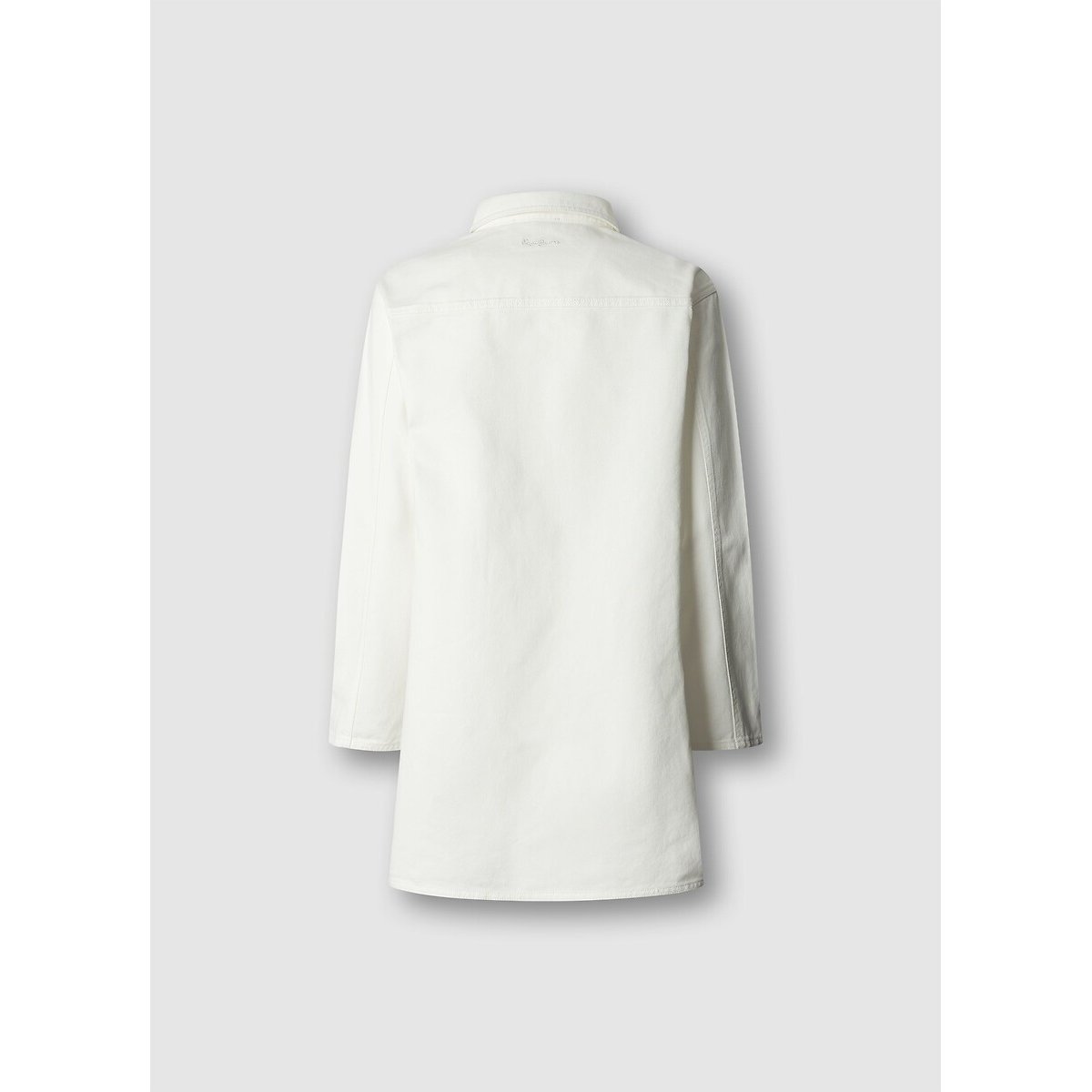 Robe courte, en denim, à manches longues blanc, PEPE JEANS