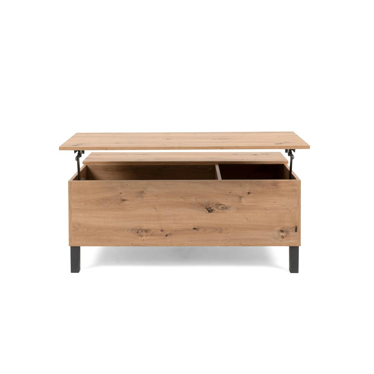Table basse relevable effet bois avec rangement ALVA bois naturel, PIER IMPORT