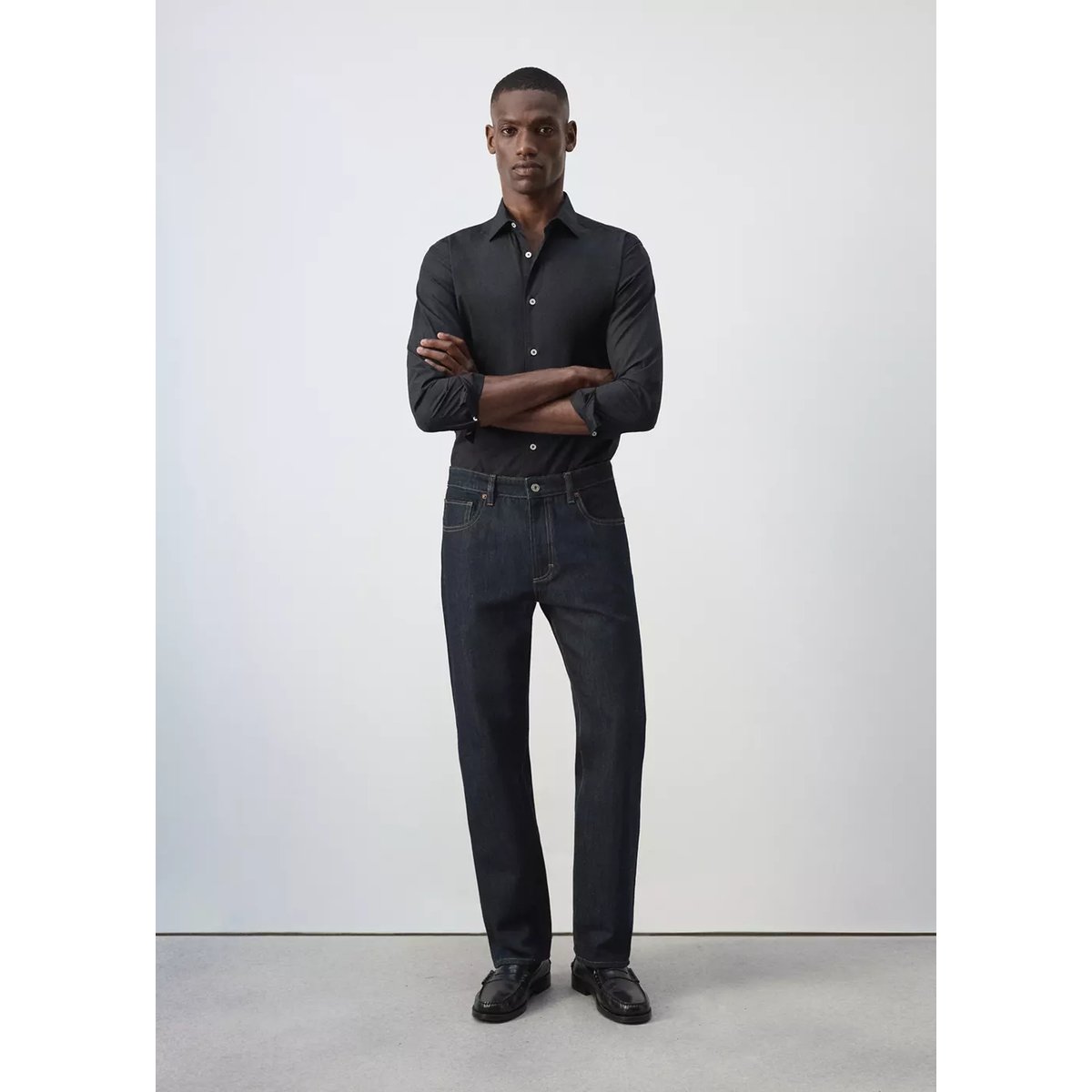 Jean Moby relaxed fit délavé foncé bleu, MANGO MAN