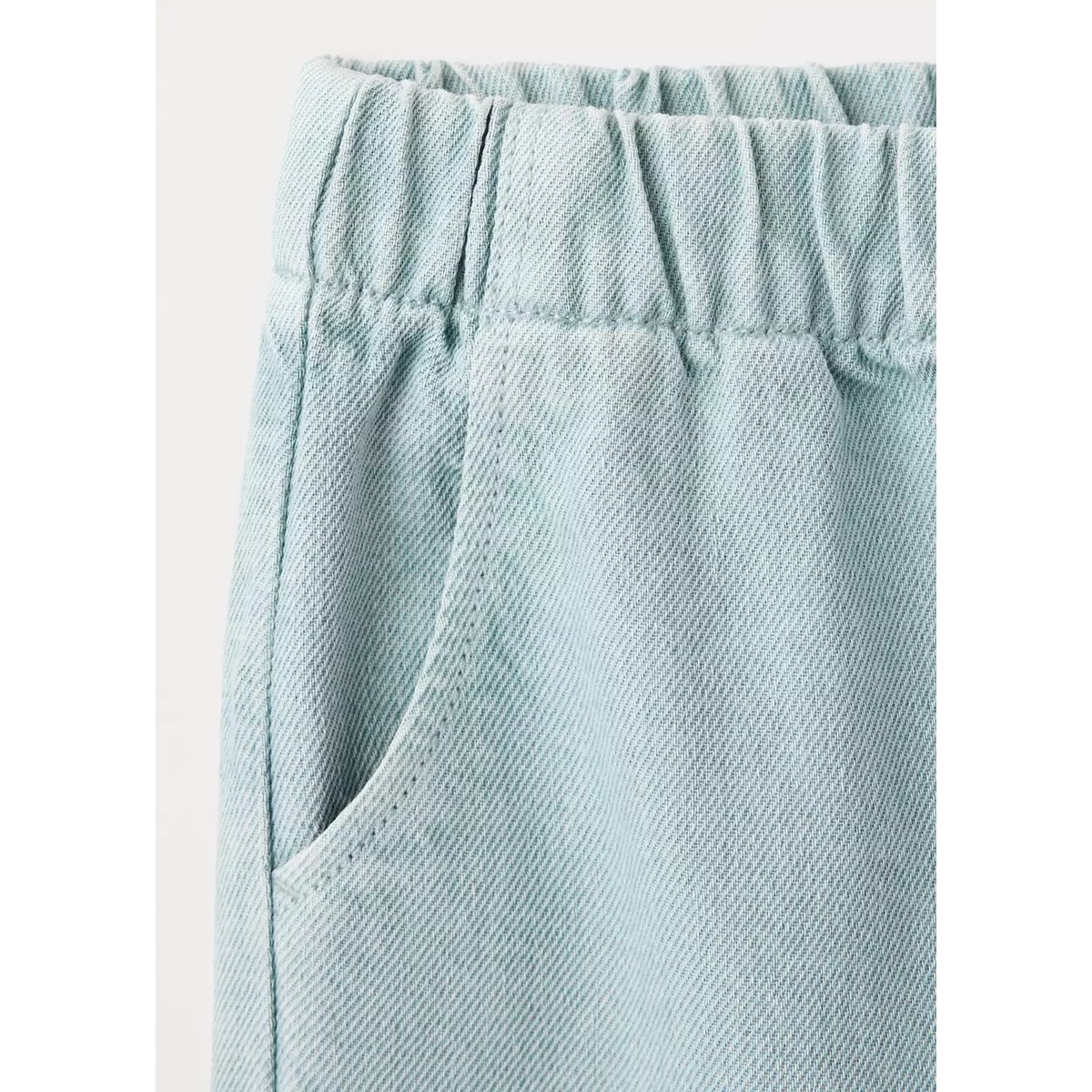 Pantalon droit taille élastique bleu, MANGO BABY