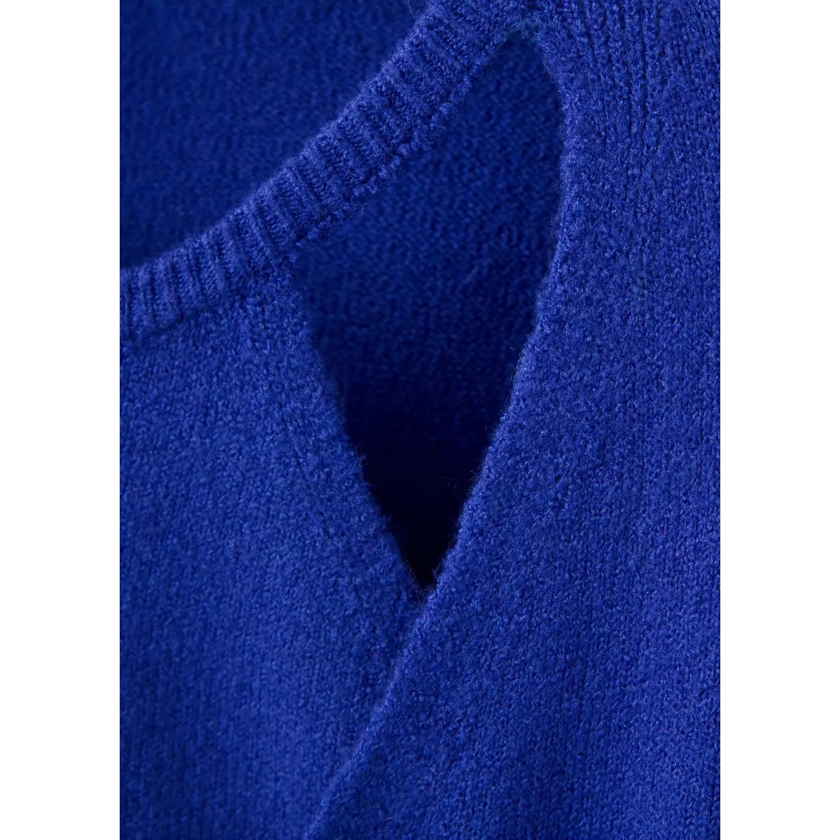 Pull-over croisé détail ouverture bleu électrique, MANGO TEEN
