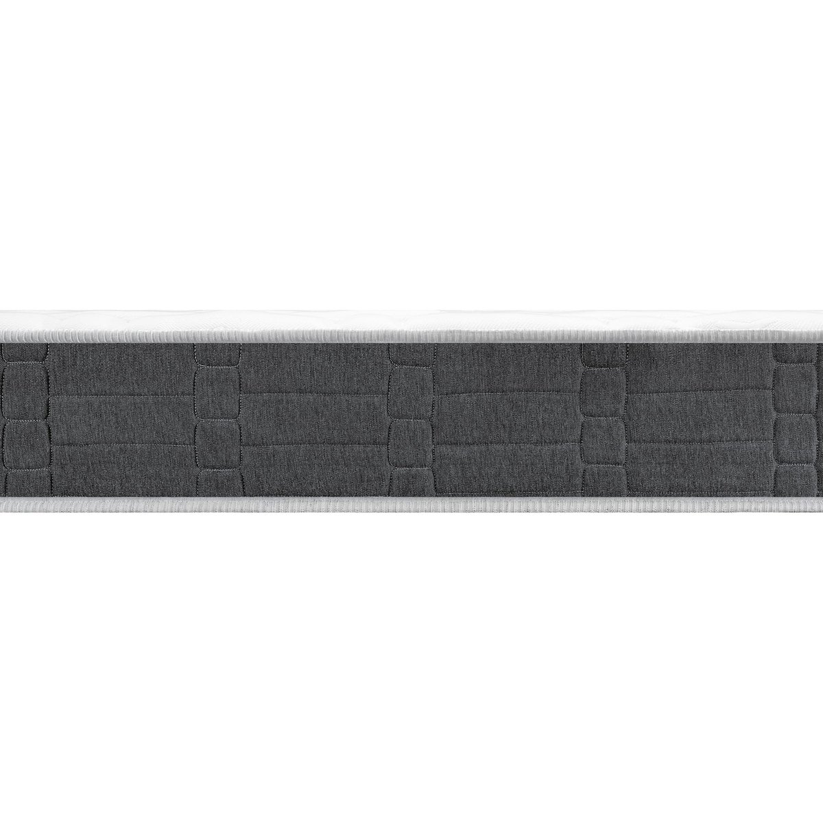 Ensemble matelas nano REGULAR, sommier VIGOROSO gris fumé et pieds blanc, BULTEX