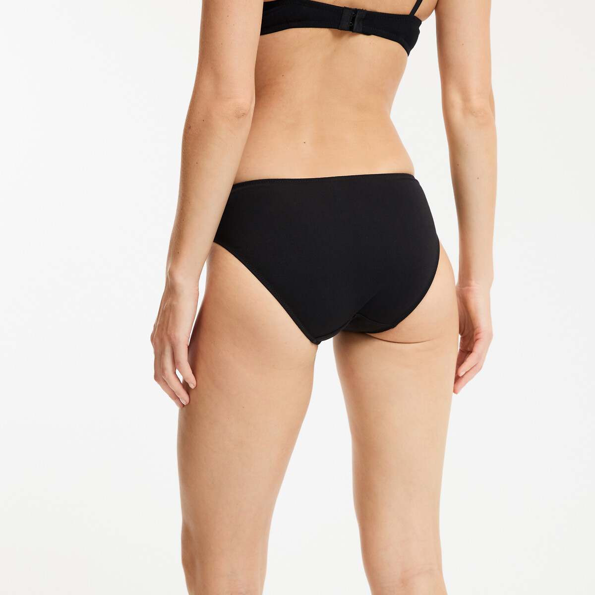 Lot de 2 slips en coton brodé Galya noir, LA REDOUTE COLLECTIONS
