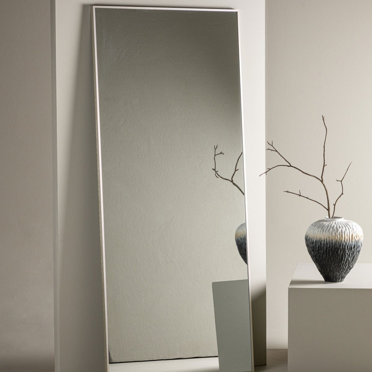 Miroir rectangulaire en aluminium 85x190cm- ORLANDO beige, VENTURE HOME