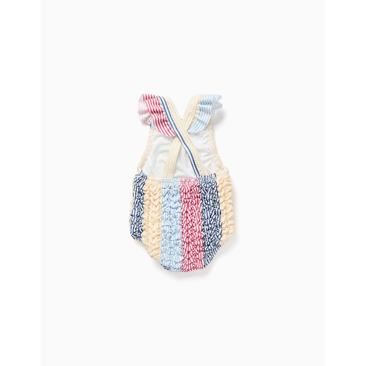 Maillot de bain à rayures avec volants You&Me rouge, ZIPPY