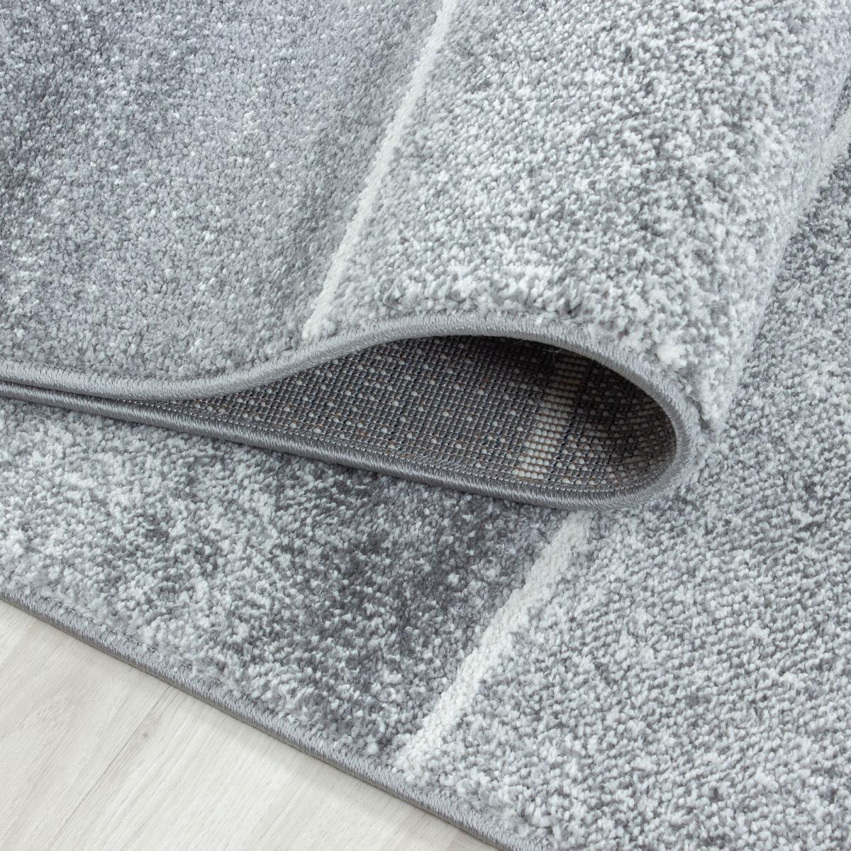 Tapis salon et chambre tissé motif géométrique OMEGOU gris, blanc, UN AMOUR DE TAPIS