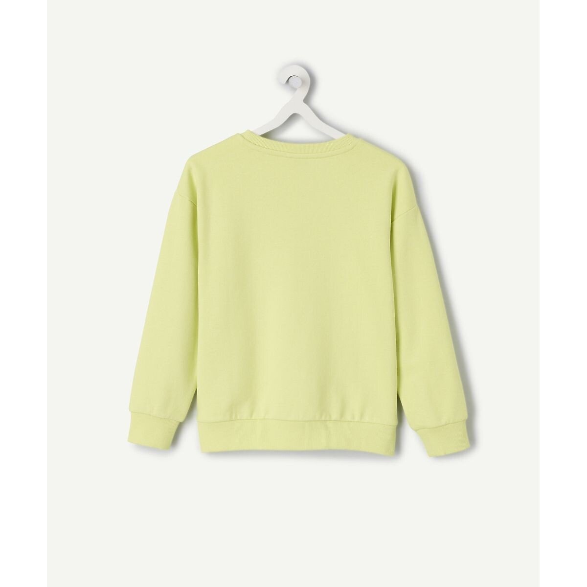 Sweat col rond, en molleton jaune, TAPE A L'OEIL