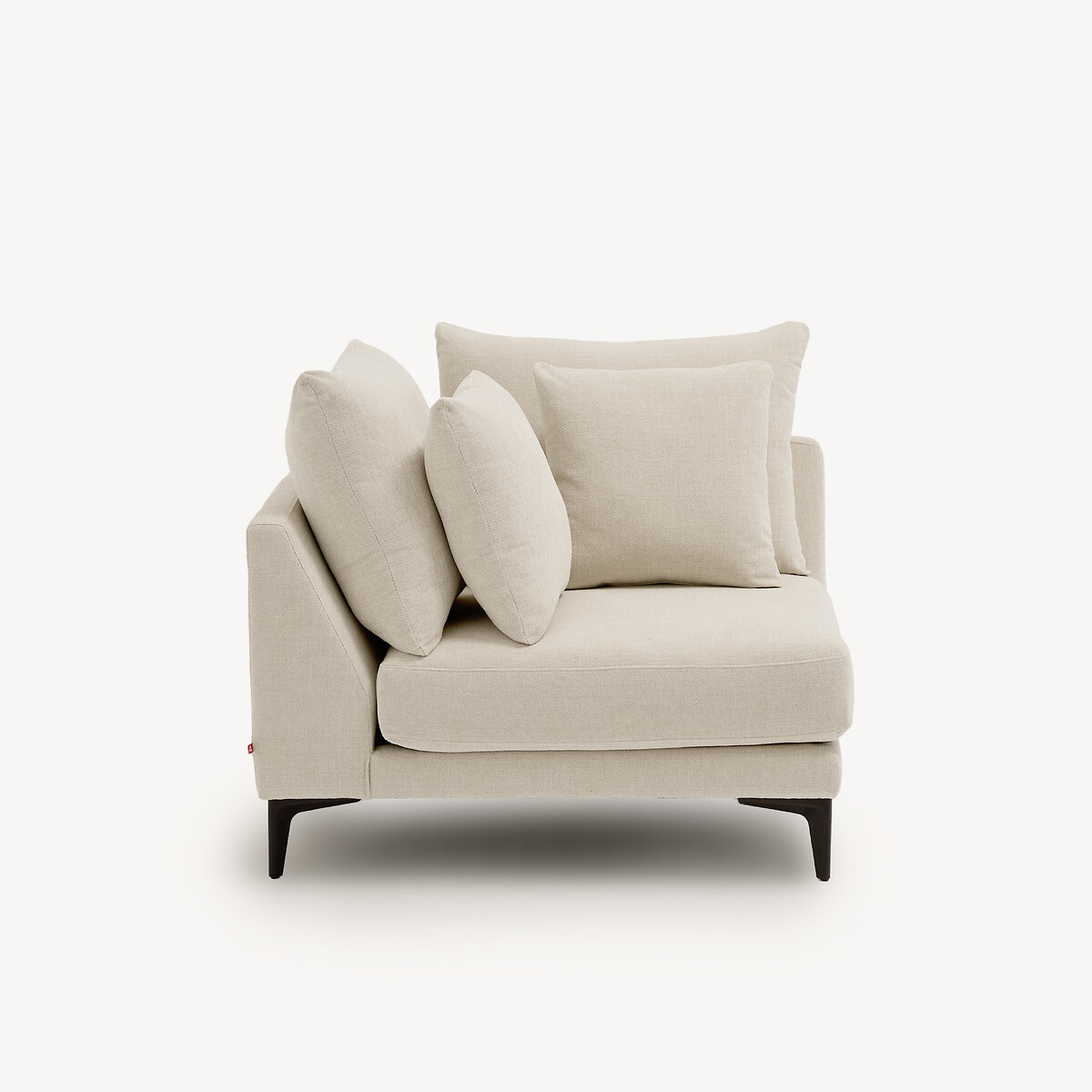 Canapé d'angle en polyester natté, MODERNISTE ivoire, EMMANUEL GALLINA X AM.PM