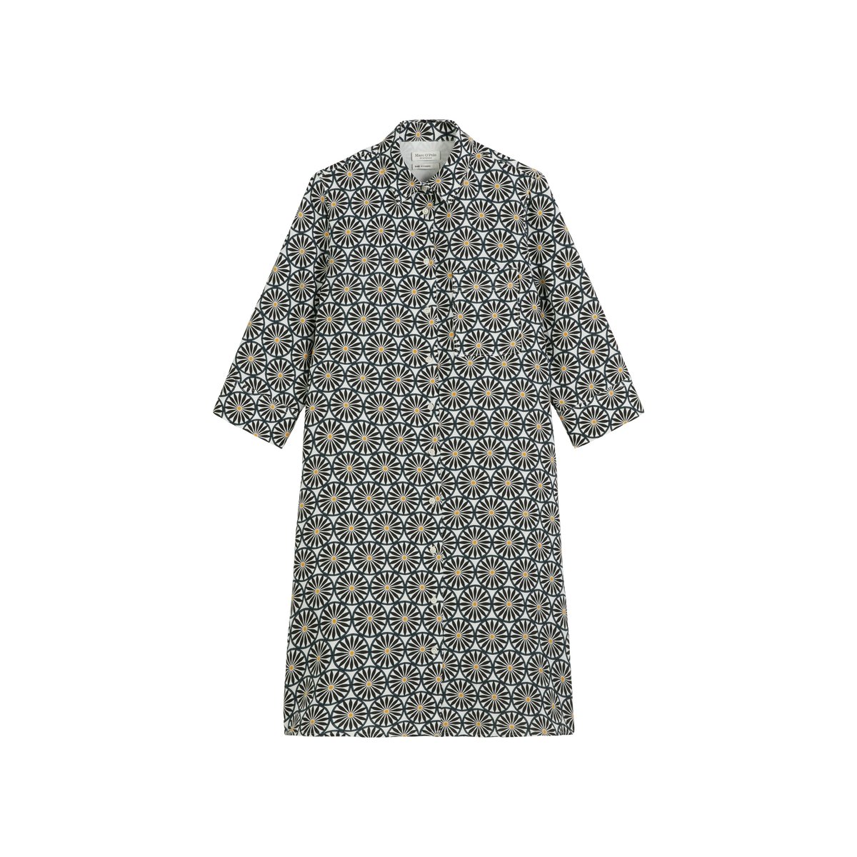 Robe en lin relaxed avec motif imprimé blanc, MARC O'POLO
