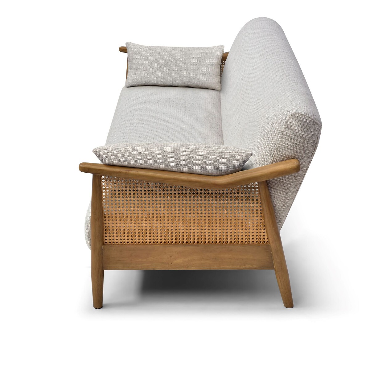 Ziva Chenille 3-Seater Sofabed with Rattan Arms natural, ÉDITÉ