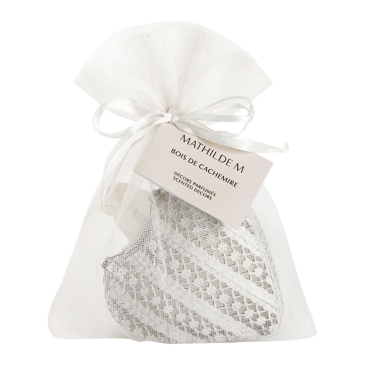 Boîte Cœur et décor parfumé - BOIS DE CACHEMIRE blanc, MATHILDE M