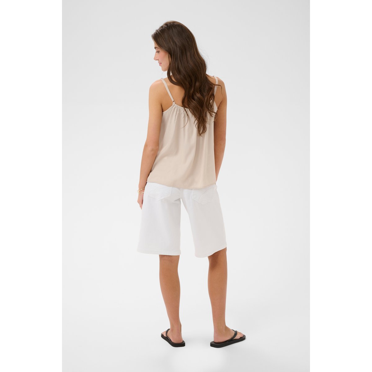 Shorts casual blanc snow white, CREAM