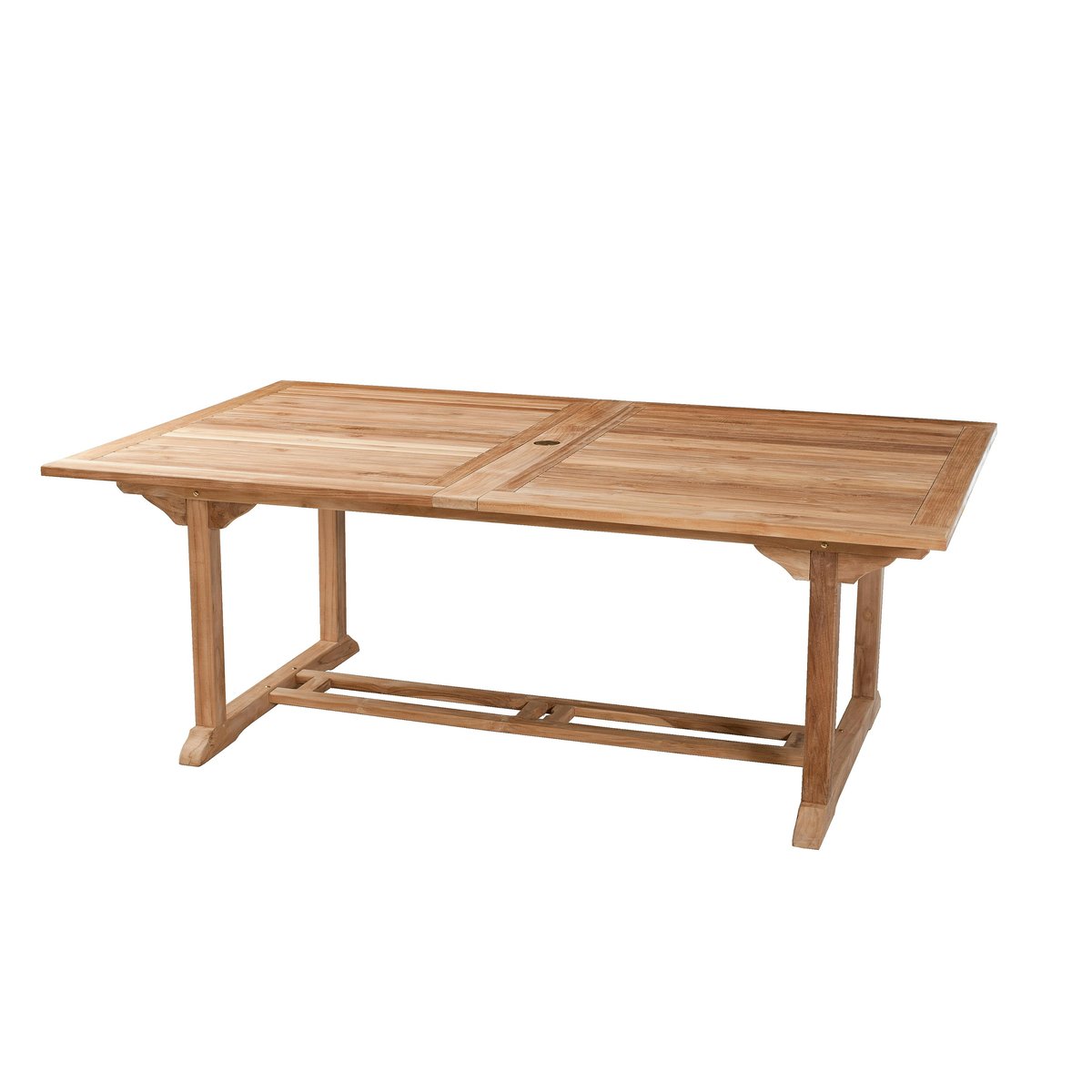 Ensemble de repas table rectangulaire 8 chaises en teck ALERIA bois naturel, PIER IMPORT