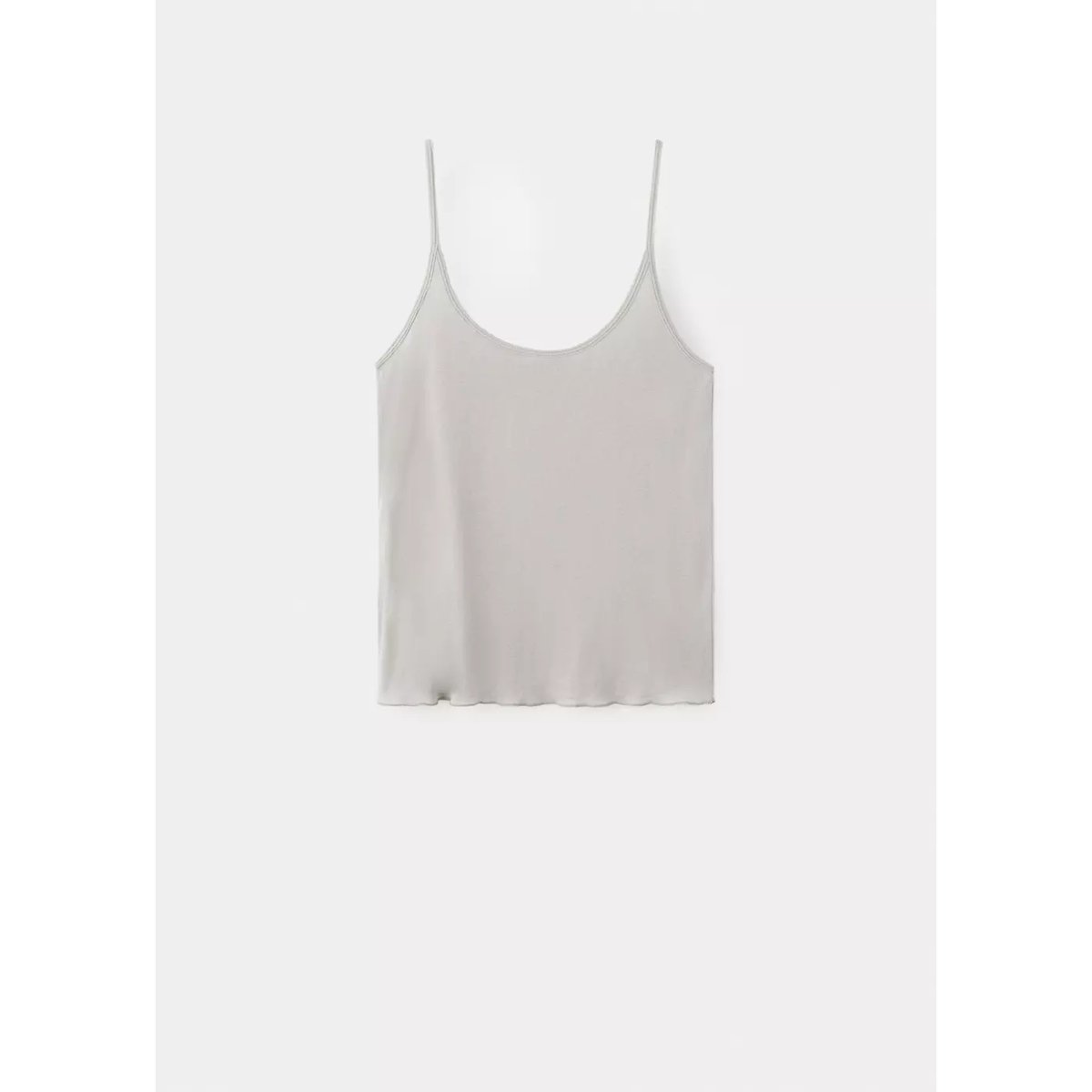 Top coton bretelles gris clair/pastel, MANGO