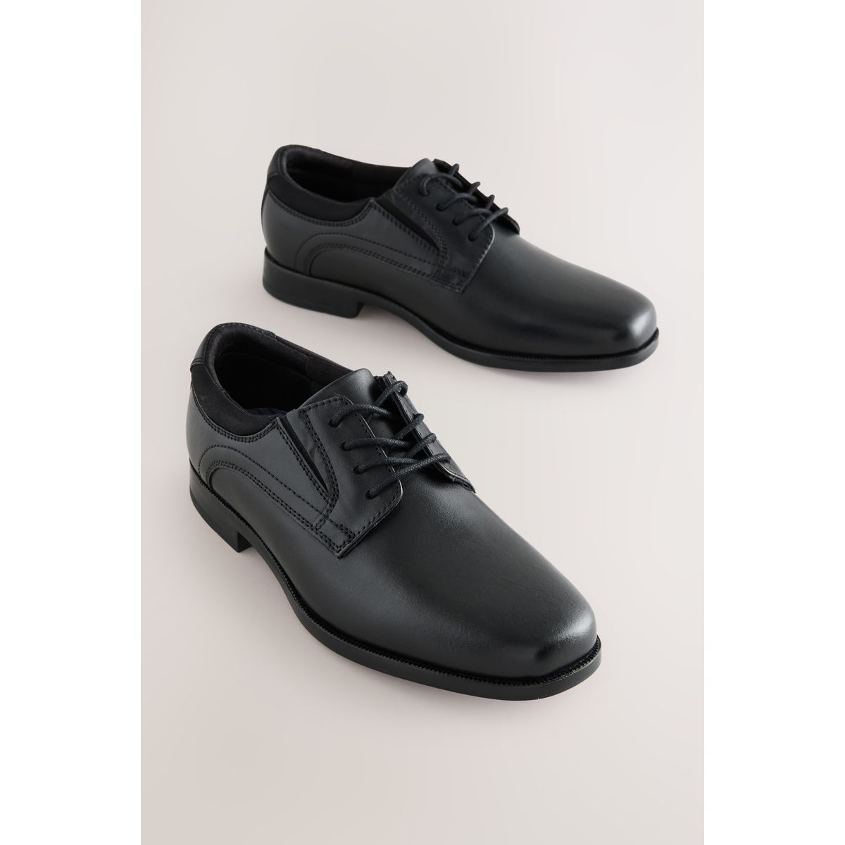Chaussures derby d'école en cuir à lacets noir, NEXT