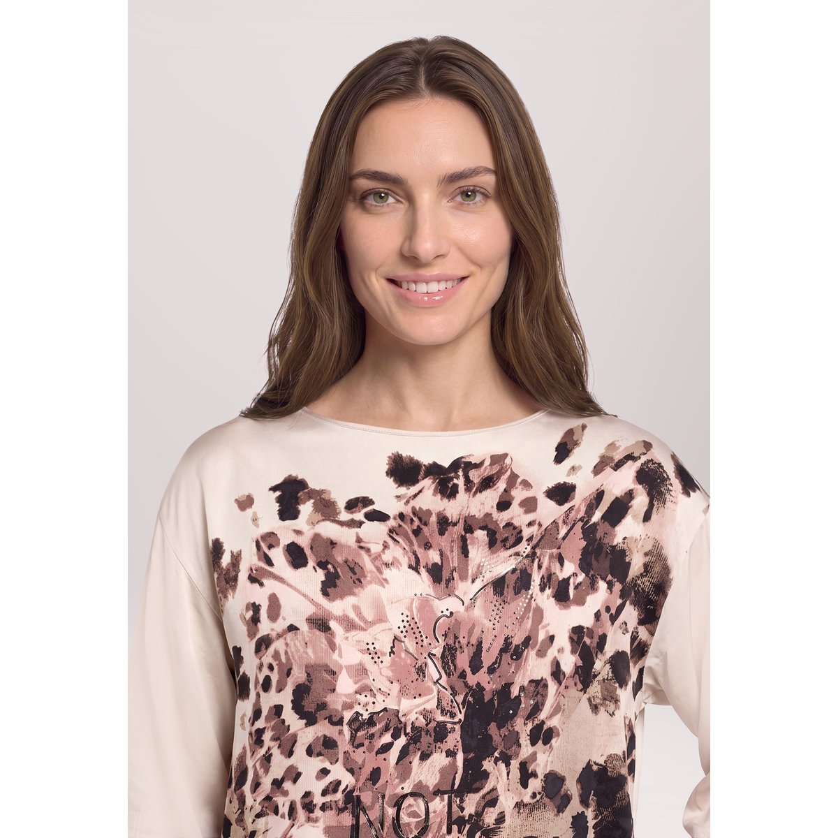 Tunique à motif placé patch beige/black, BETTY BARCLAY