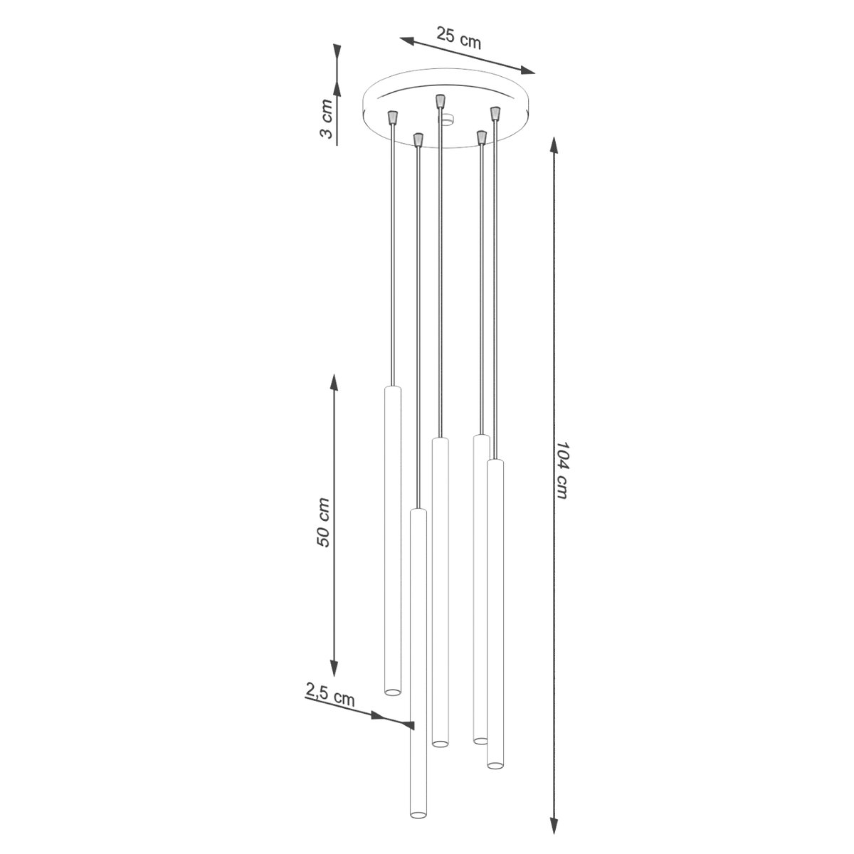 Suspension Acier Vert Olive G9 5 Pastelo vert, EDEN