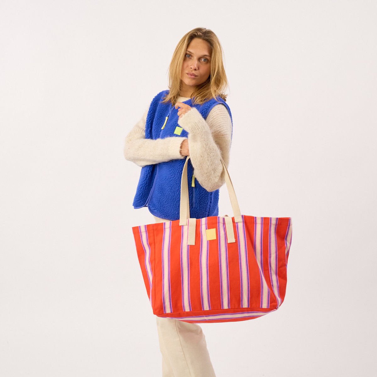 Sac cabas en coton biologique orange et rose, BILLYBELT