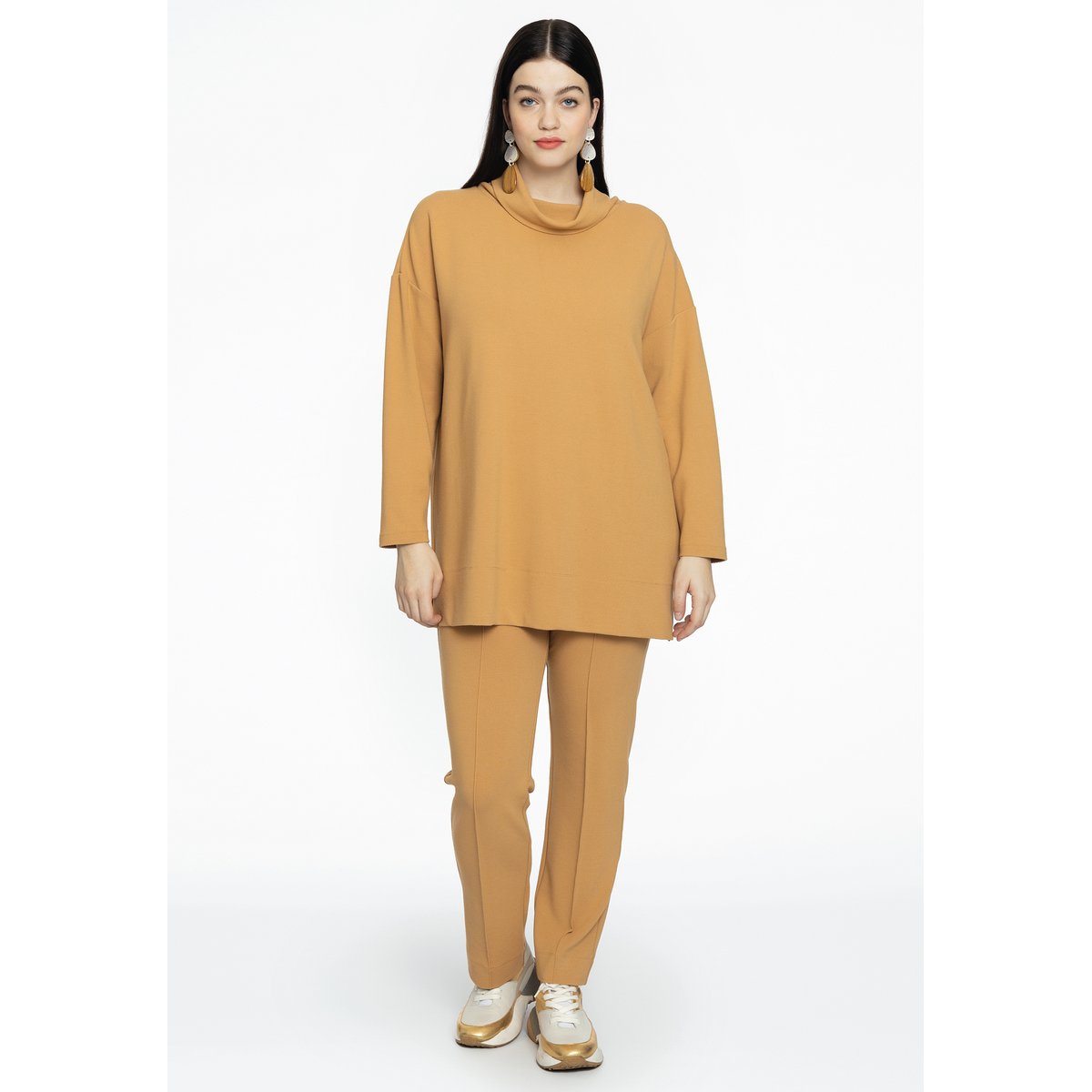 Pantalon cigarette fit brun clair, YOEK