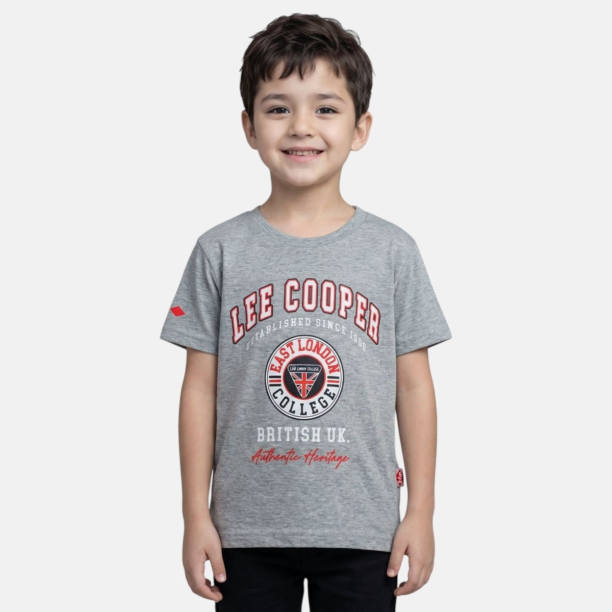 T-shirt manches courtes imprimé, col rond SURF CLUB gris, LEE COOPER