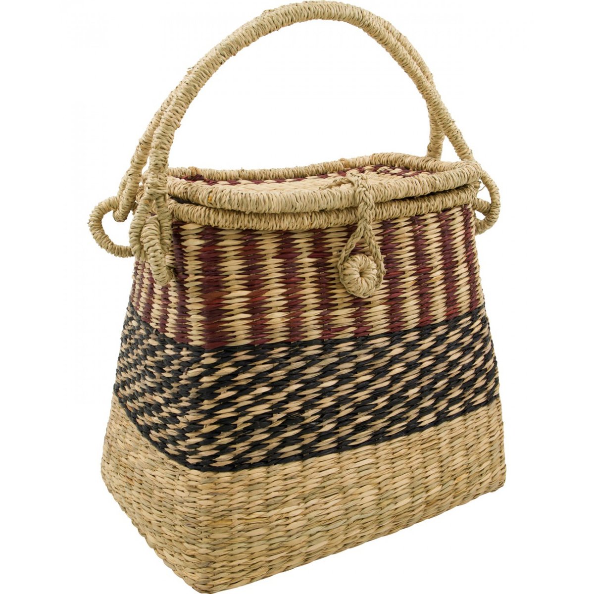 Panier de rangement en jonc de mer marron, naturel, HOUSE DOCTOR