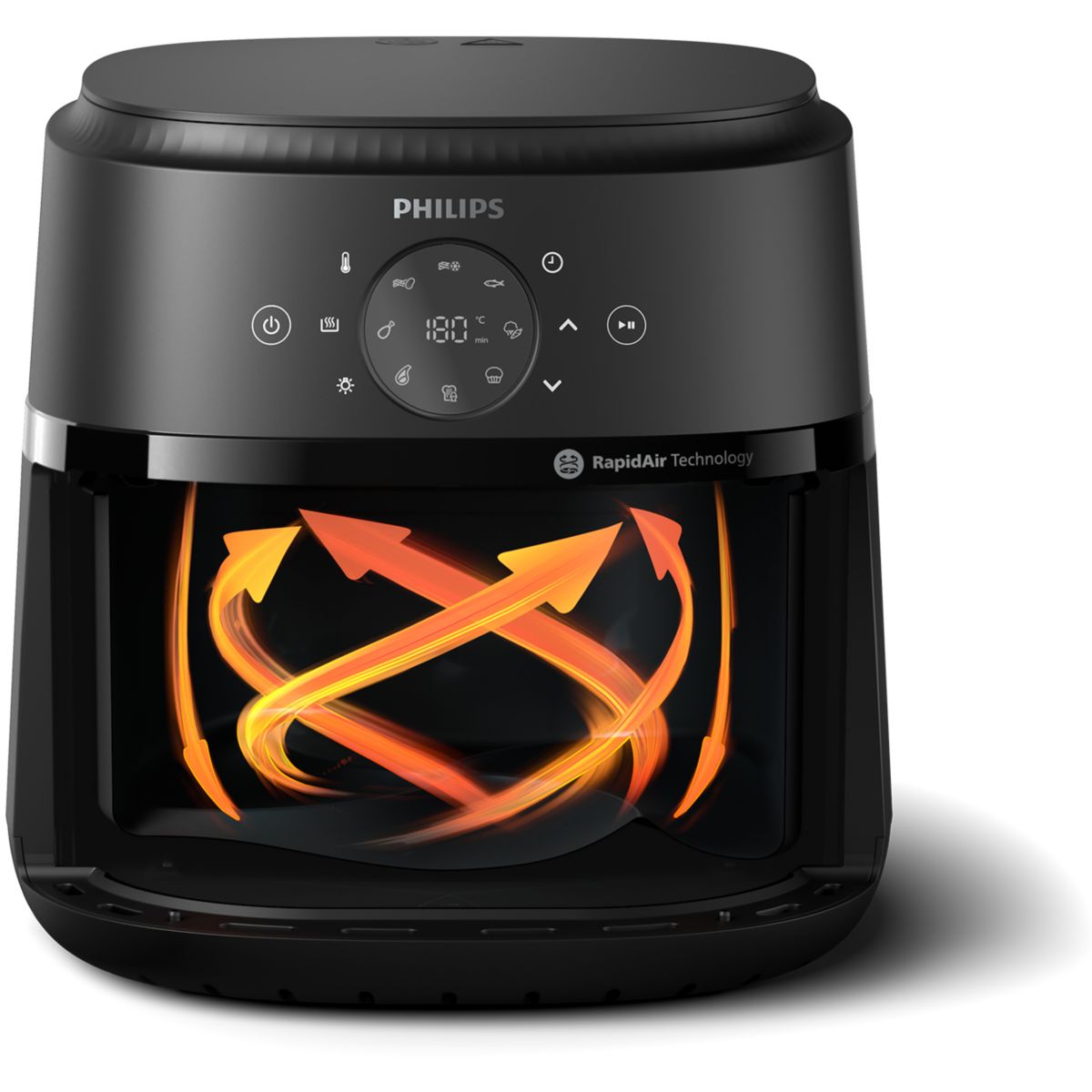 Friteuse sans huile NA231/00 Friteuse sans huile avec fenêtre de cuisson Noir/Argent, Série 2000 6.2L couleur unique, PHILIPS