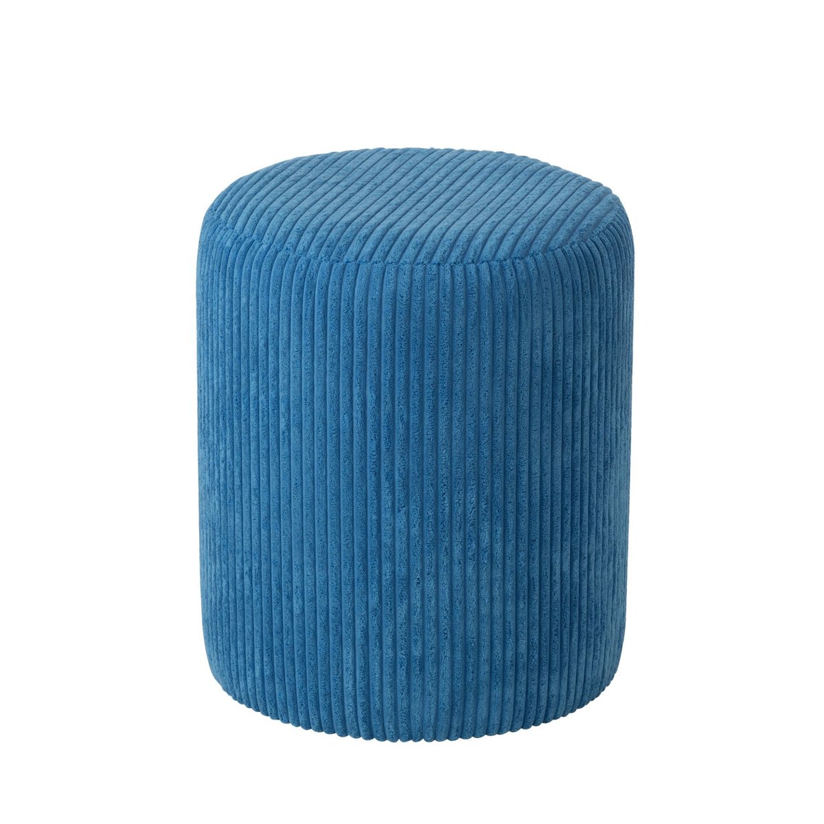 Poufs tabourets ronds en velours côtelé (lot de 2) - CHARLISE bleu, HELLIN, DEPUIS 1862