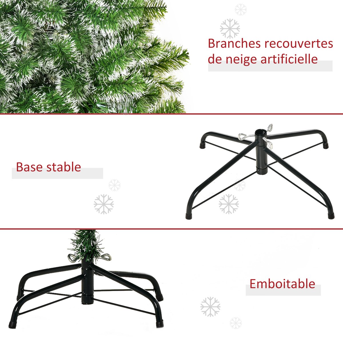 Sapin de Noël PET Vert vert, HOMCOM