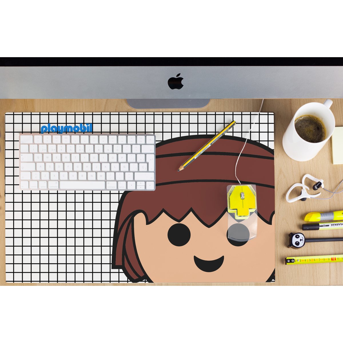 Tapis de bureau carnet de garçon playmobil, PLAYMOBIL