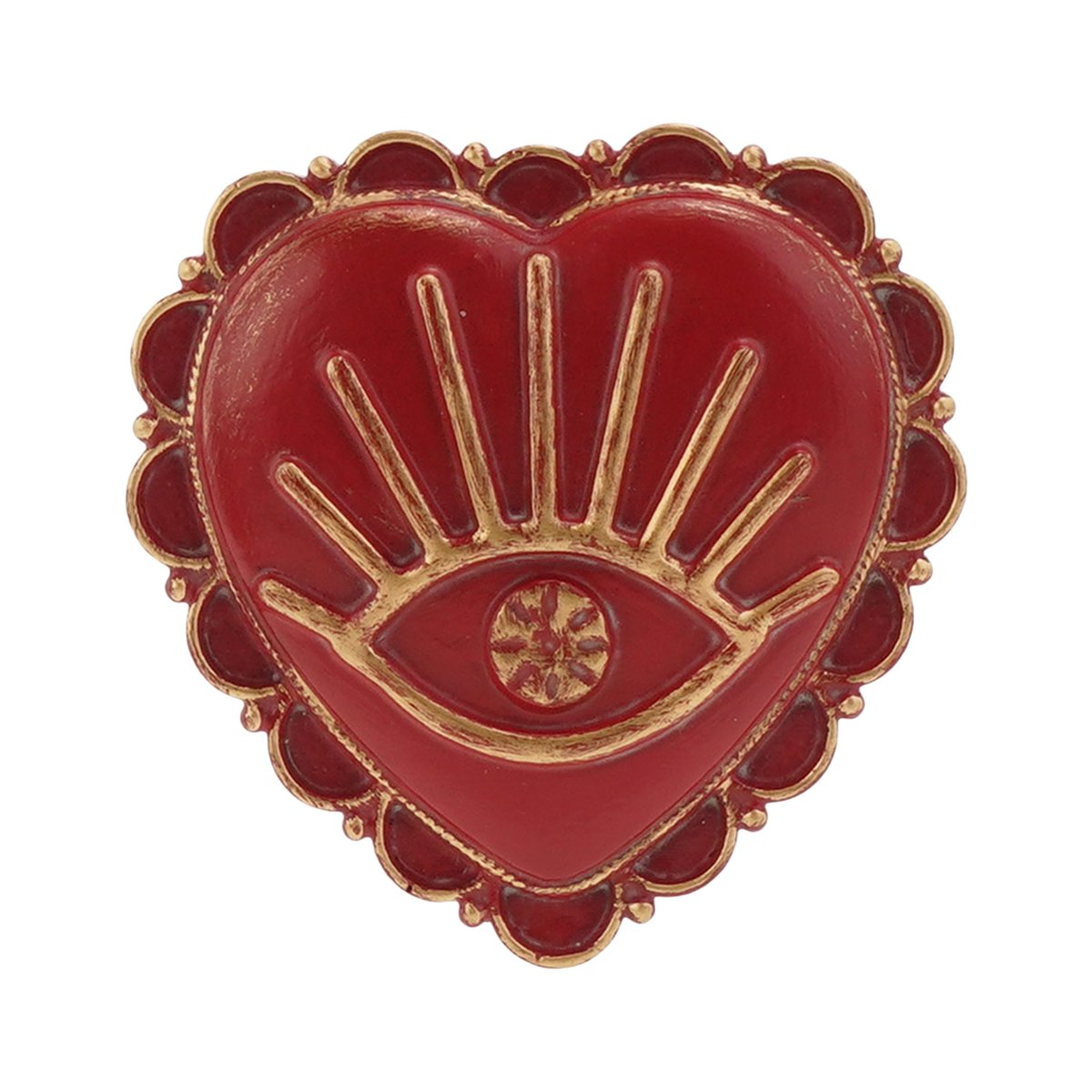 Déco murale ex-voto oeil 8x8cm rouge, EMDE
