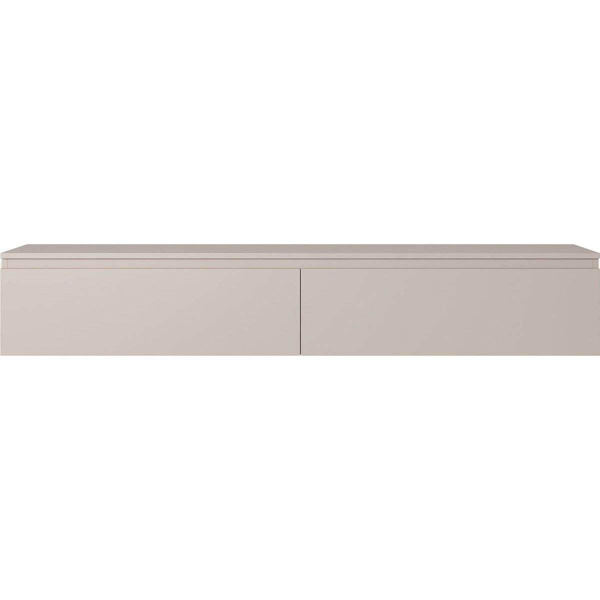 Meuble tv suspendu bois collection SENEY gris beige, RECOLLECTION