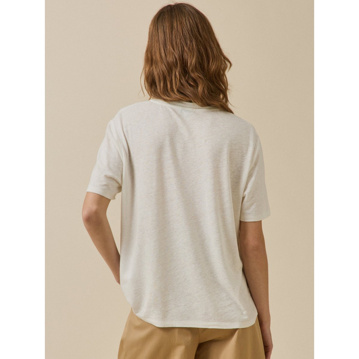 T-shirt lin et viscose blanc, CYRILLUS