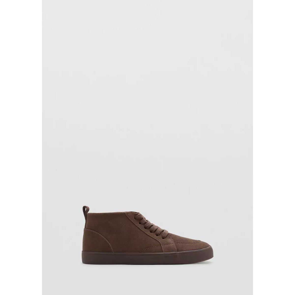 Bottines cuir et croûte de cuir chocolat, MANGO TEEN