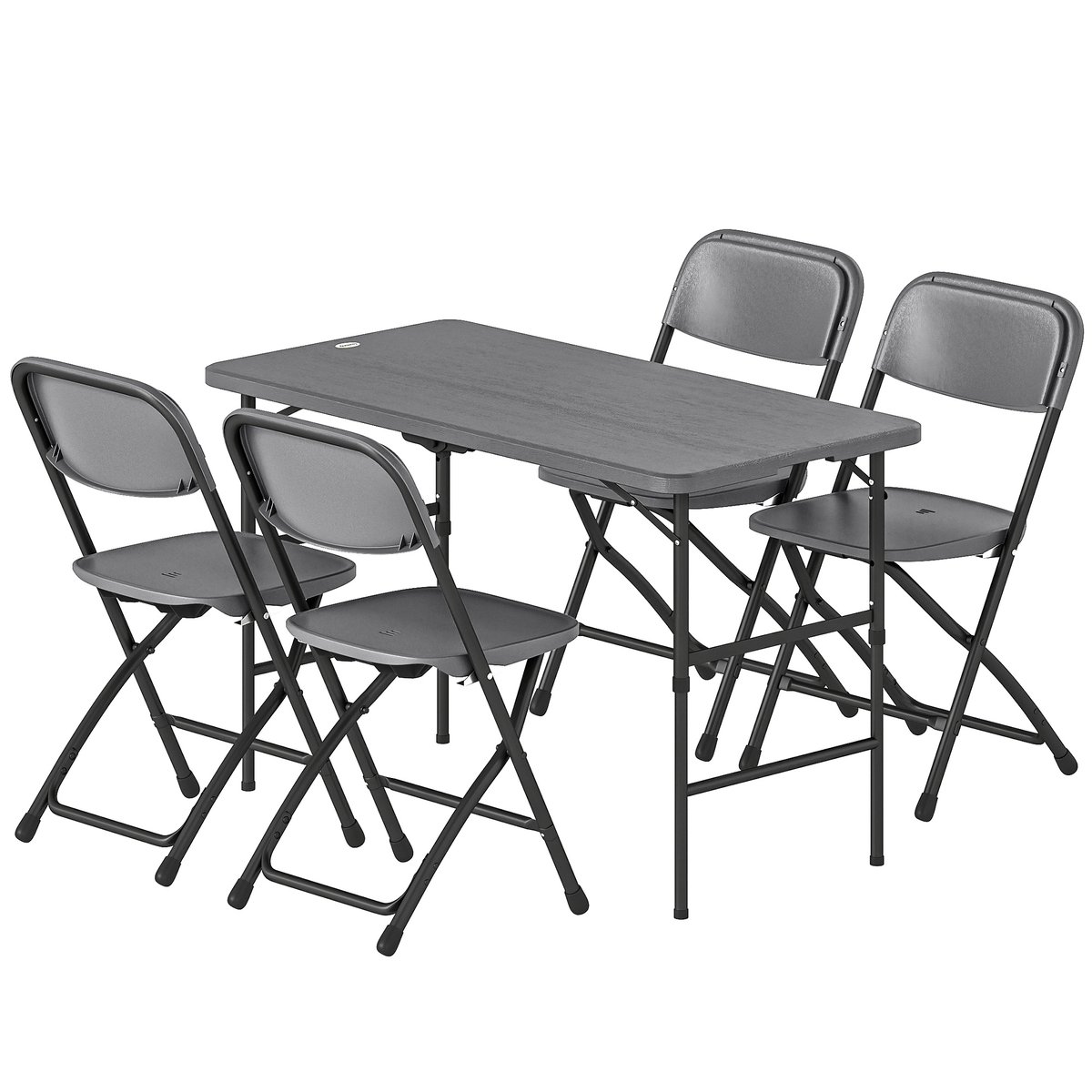 Salon de jardin pliable 4 places gris, OUTSUNNY