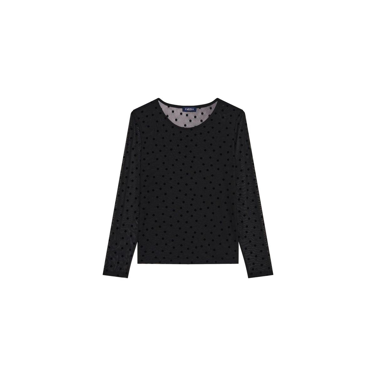 T-shirt ajusté col rond TCECILE noir, CAROLL