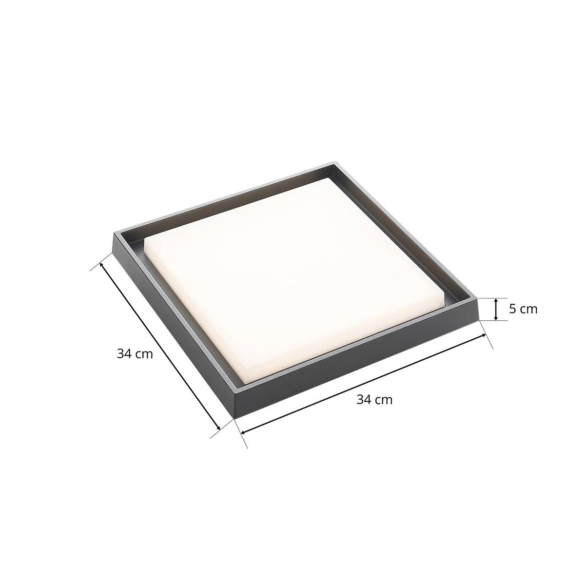 Plafonnier extérieur en aluminium moderneLED gris foncé, blanc, LUCANDE