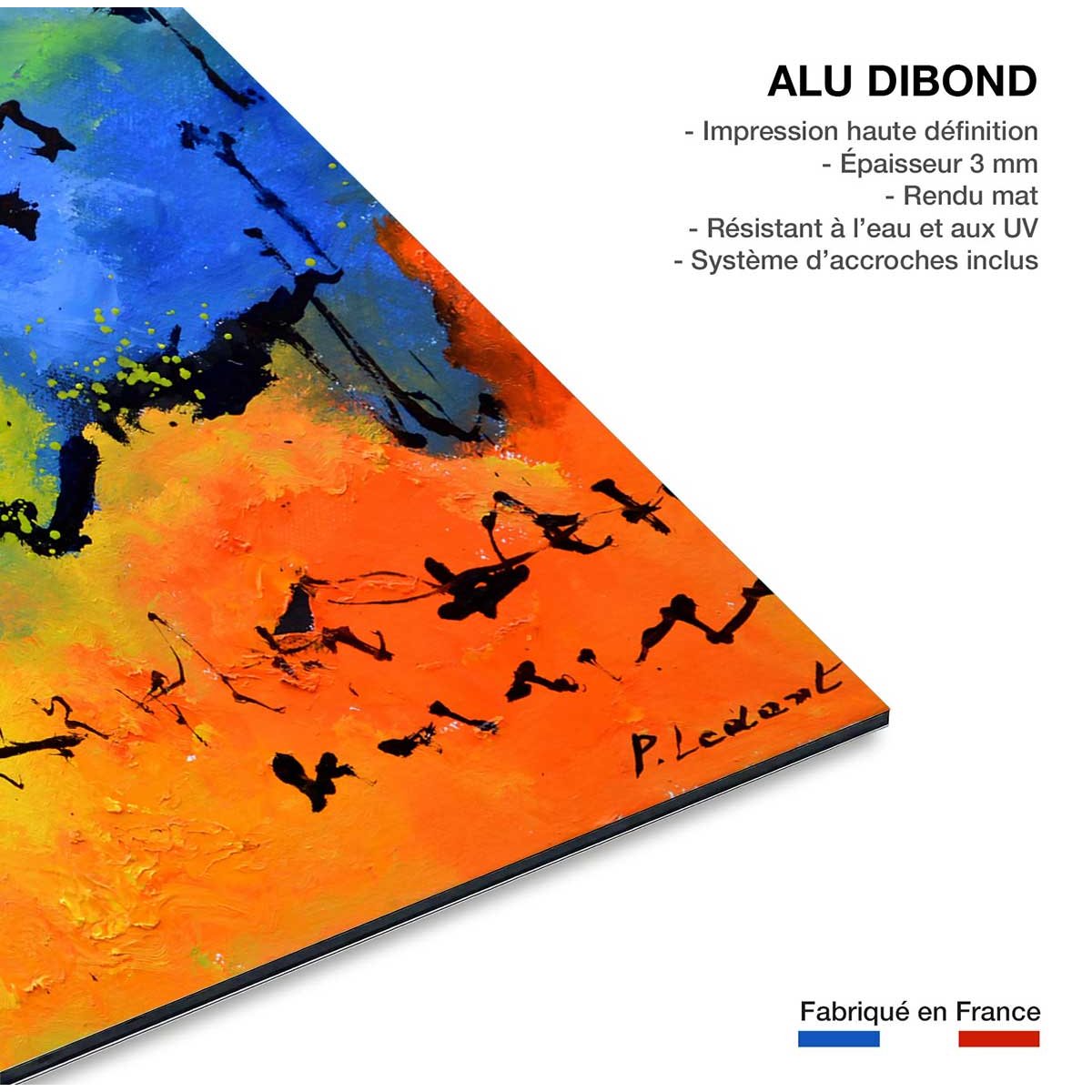 Tableau abstrait deco blue limit tableau alu dibond, HEXOA