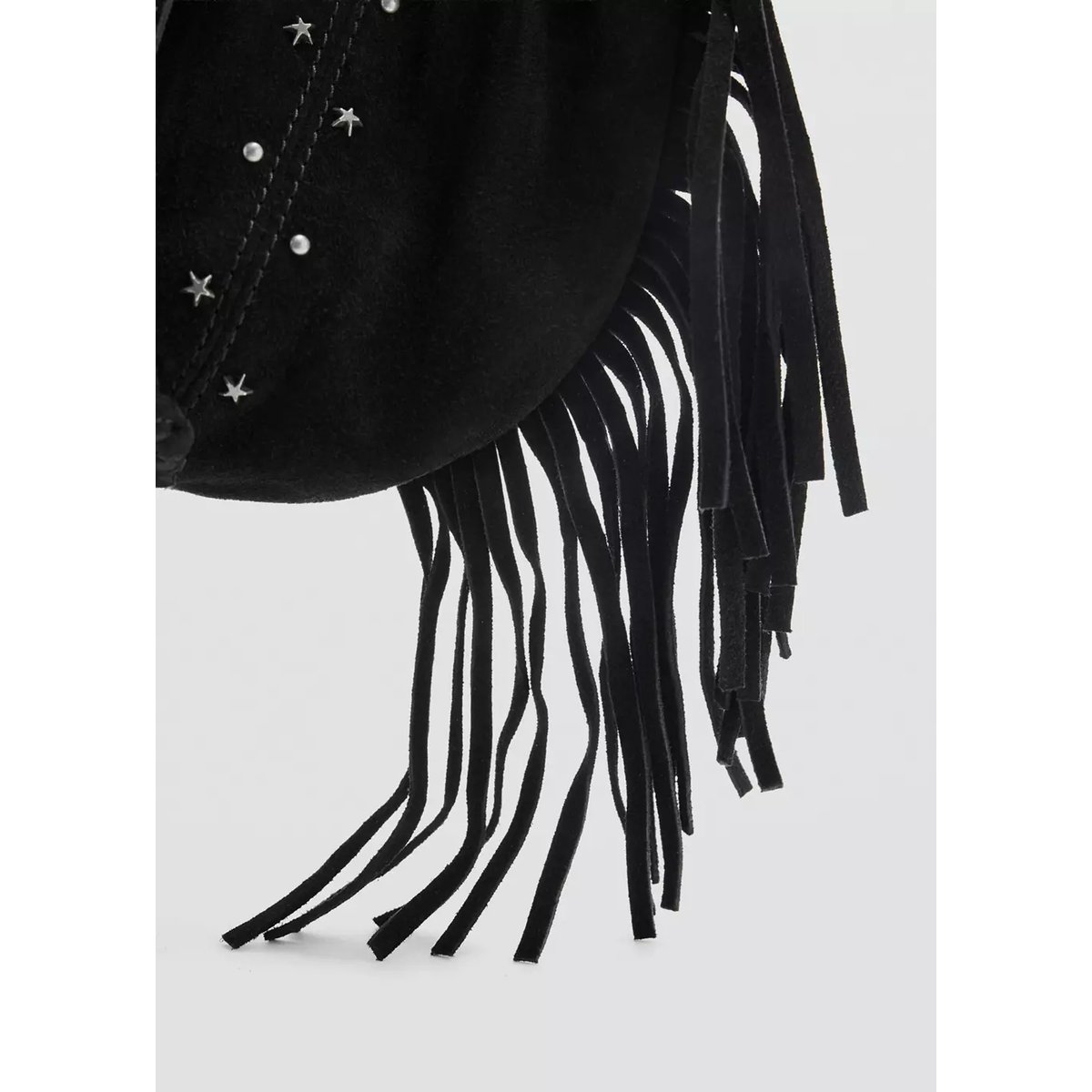 Mini sac en cuir à franges noir, MANGO KIDS
