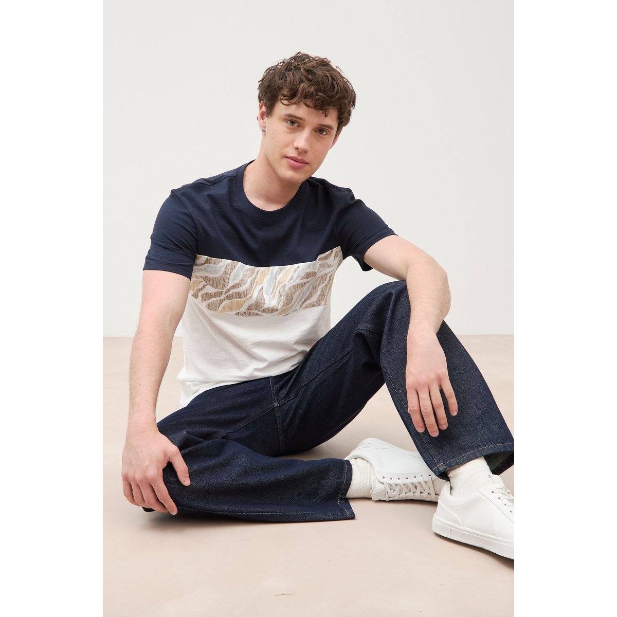 T-shirt manches courtes ecru, BONOBO