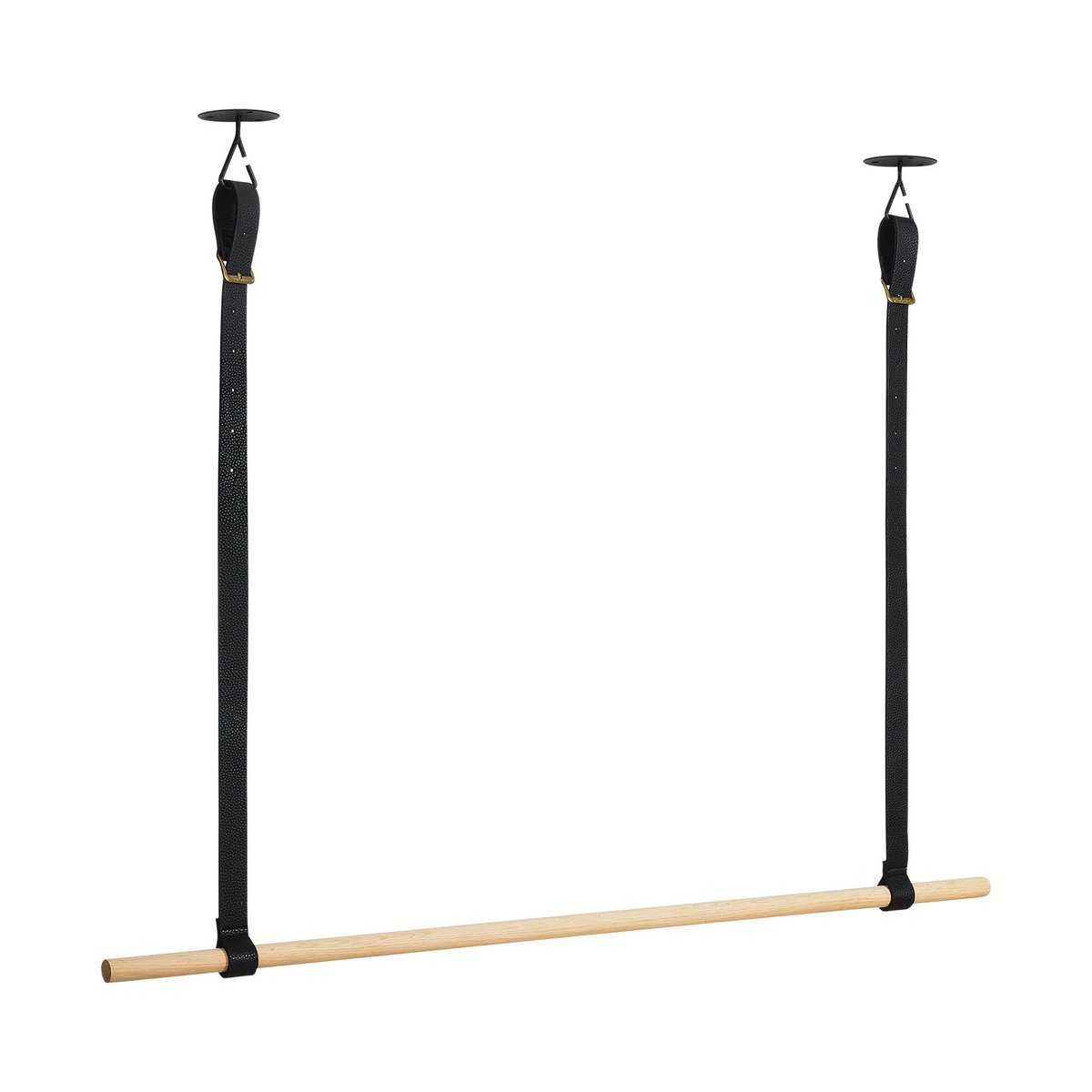 Penderie suspendue bois et lanières cuir Viky bois, MOB IN