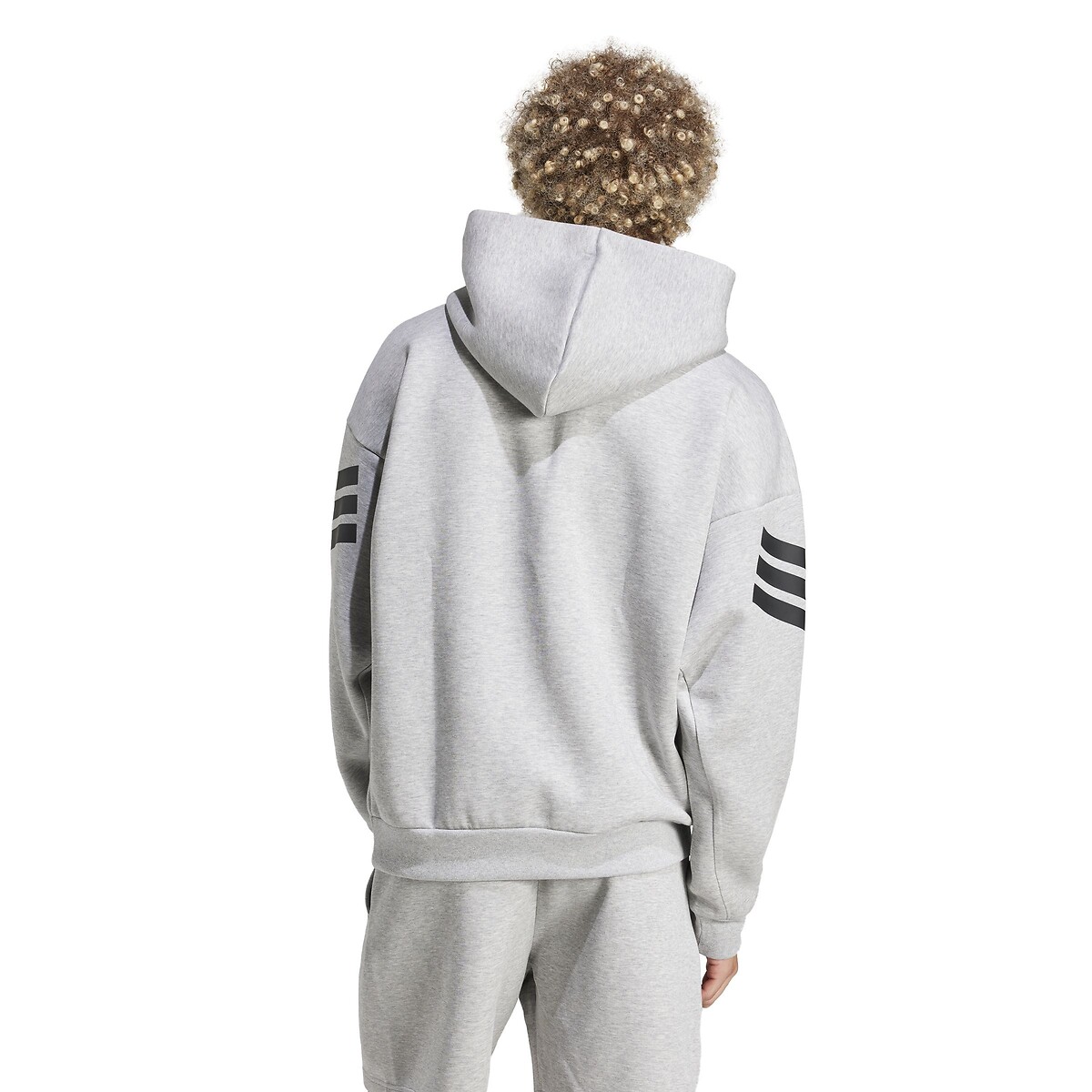 Sweat à capuche Future Icons 3 bandes gris chiné, ADIDAS SPORTSWEAR