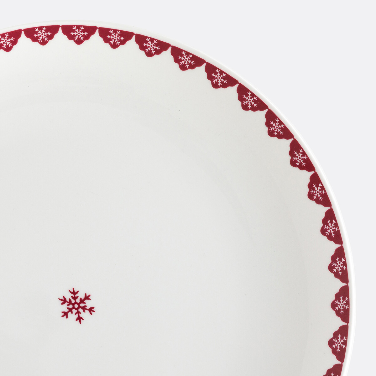 Lot de 4 assiettes plates en porcelaine, Flocani rouge/blanc, LA REDOUTE INTERIEURS