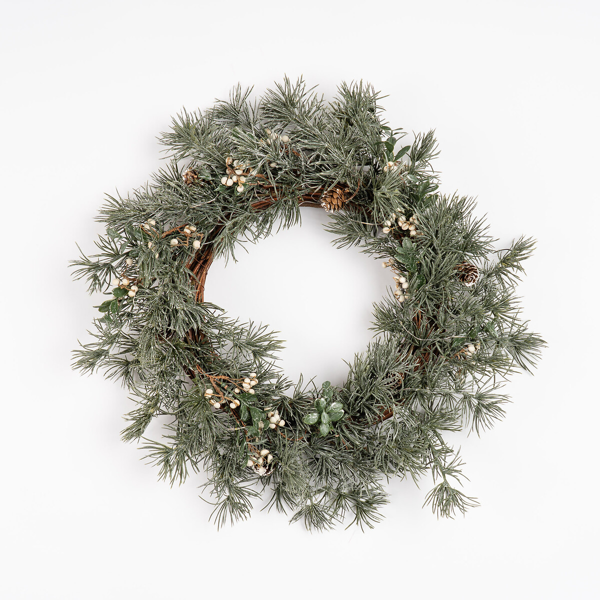 40cm Natural Feel Wreath with lights green, SO'HOME