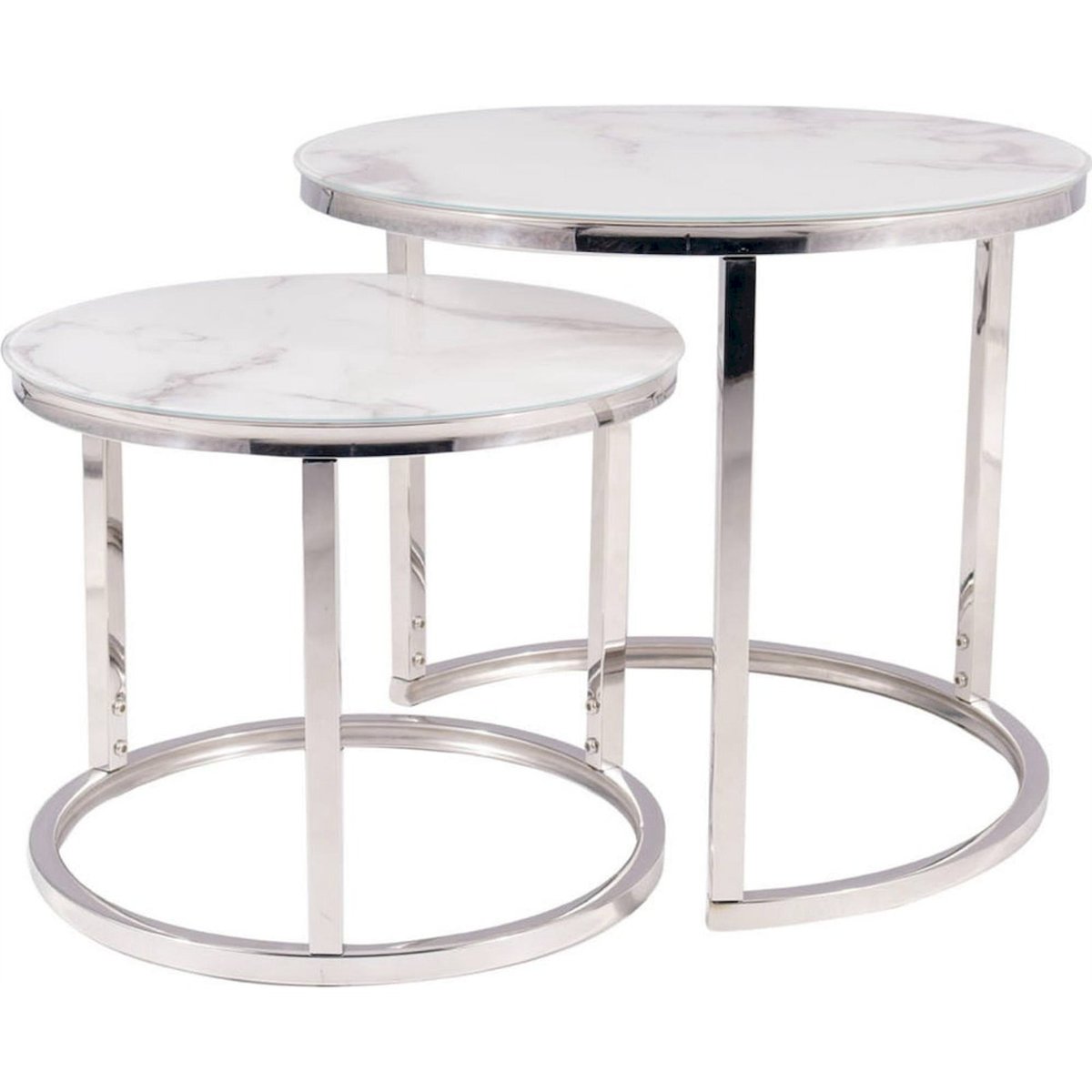 Lot de 2 tables basses gigognes ATLANTA bois clair et noir, RECOLLECTION