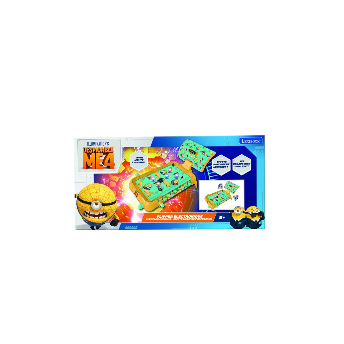 Flipper électronique de table Les Minions bleu, LEXIBOOK