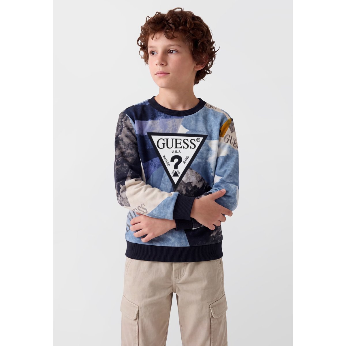 Sweat-Shirt Camouflage blau multi, GUESS KIDS