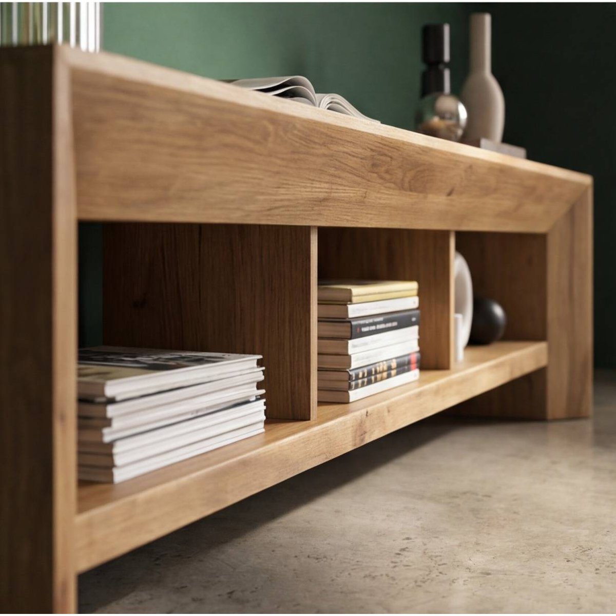 Meuble TV en bois recyclé BLAISE bois clair, MADE IN MEUBLES