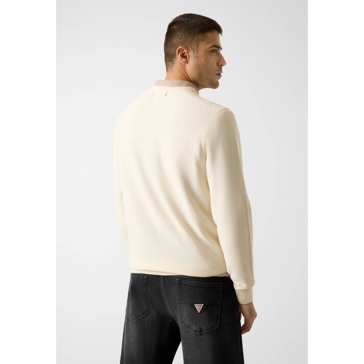 Pull En Mélange De Lyocell crème, GUESS