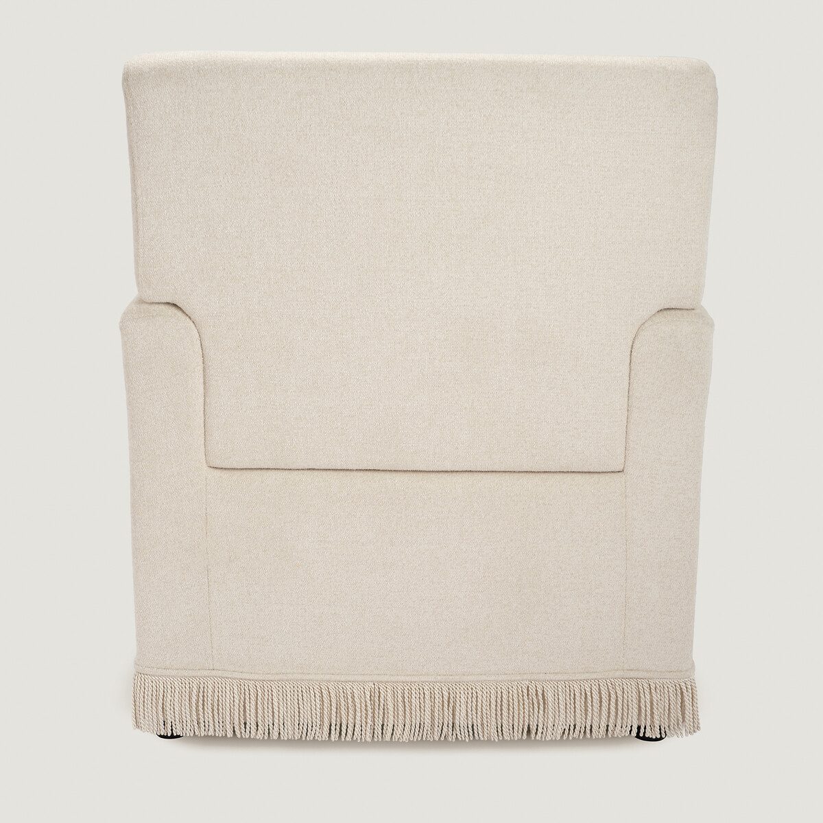 Juliette Fringe Trim Velvet Upholstered Armchair beige, ÉDITÉ